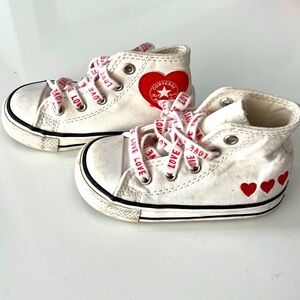 GOAT toddler high top converse with hearts